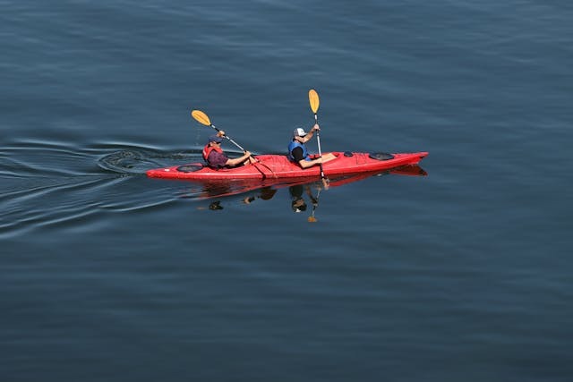 Two people kayaking